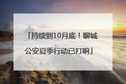 持续到10月底！聊城公安夏季行动已打响