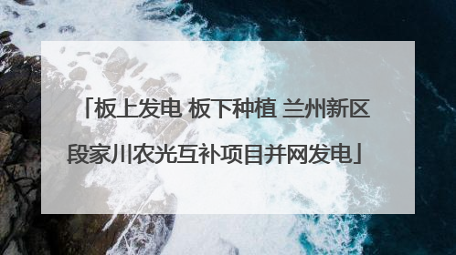 板上发电 板下种植 兰州新区段家川农光互补项目并网发电