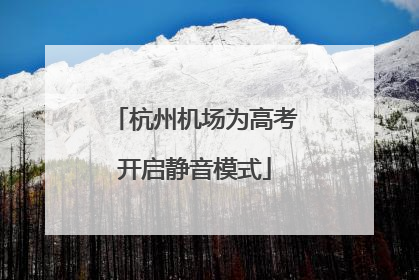 杭州机场为高考开启静音模式