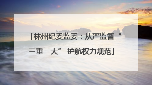 林州纪委监委：从严监督“三重一大” 护航权力规范