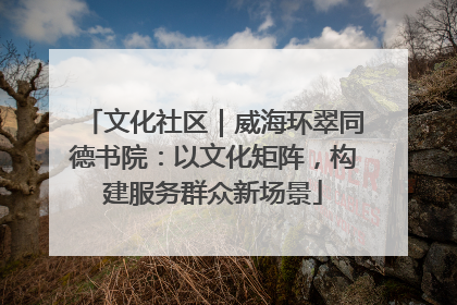 文化社区｜威海环翠同德书院：以文化矩阵，构建服务群众新场景