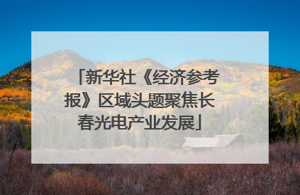 新华社《经济参考报》区域头题聚焦长春光电产业发展