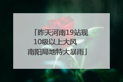 昨天河南19站现10级以上大风  南阳局地特大暴雨