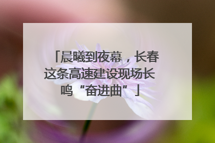 晨曦到夜幕，长春这条高速建设现场长鸣“奋进曲”