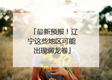 最新预报！辽宁这些地区可能出现弱龙卷