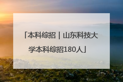本科综招｜山东科技大学本科综招180人