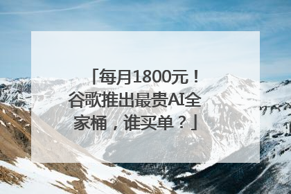 每月1800元！谷歌推出最贵AI全家桶，谁买单？