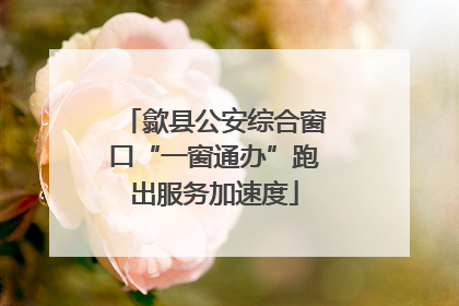 歙县公安综合窗口“一窗通办”跑出服务加速度