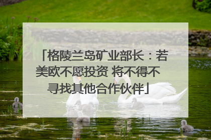 格陵兰岛矿业部长：若美欧不愿投资 将不得不寻找其他合作伙伴