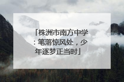 株洲市南方中学：笔落惊风处，少年逐梦正当时