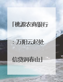 桃源农商银行：万阳云起处 信贷润春山
