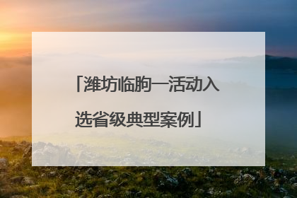 潍坊临朐一活动入选省级典型案例