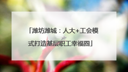 潍坊潍城：人大+工会模式打造基层职工幸福圈