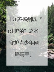 江苏扬州以“i芽护苗”之名 守护青少年网络晴空