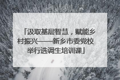 汲取基层智慧，赋能乡村振兴——新乡市委党校举行选调生培训课