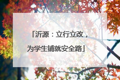 沂源：立行立改，为学生铺就安全路