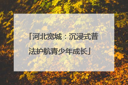 河北宽城：沉浸式普法护航青少年成长