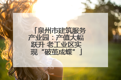 泉州市建筑服务产业园：产值大幅跃升 老工业区实现“破茧成蝶”