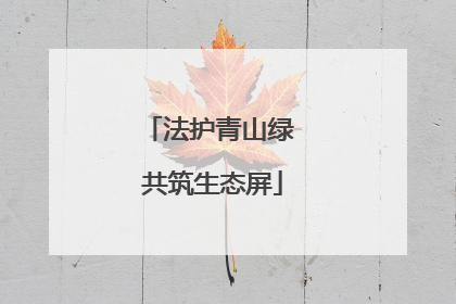 法护青山绿 共筑生态屏
