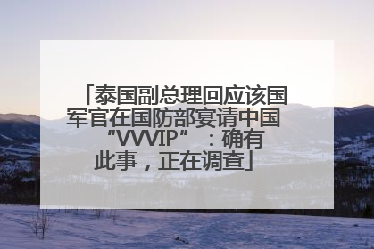 泰国副总理回应该国军官在国防部宴请中国“VVVIP”：确有此事，正在调查
