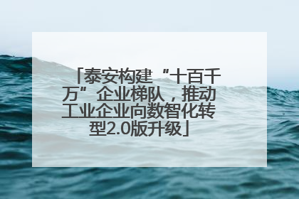 泰安构建“十百千万”企业梯队，推动工业企业向数智化转型2.0版升级