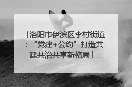 洛阳市伊滨区李村街道：“党建+公约”打造共建共治共享新格局