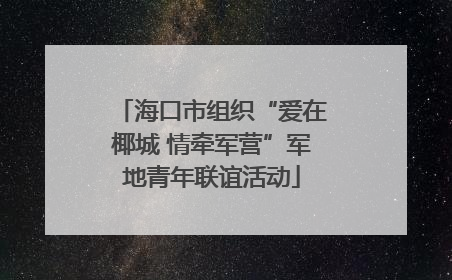 海口市组织“爱在椰城 情牵军营”军地青年联谊活动