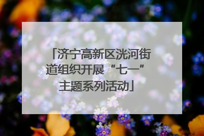 济宁高新区洸河街道组织开展“七一” 主题系列活动