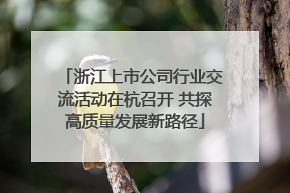 浙江上市公司行业交流活动在杭召开 共探高质量发展新路径