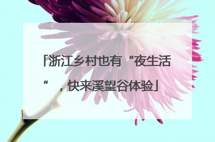 浙江乡村也有“夜生活”，快来溪望谷体验