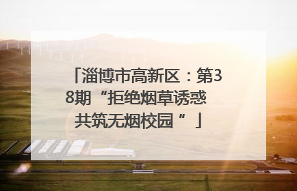 淄博市高新区：第38期“拒绝烟草诱惑 共筑无烟校园 ”