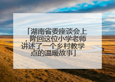湖南省委座谈会上，隆回这位小学老师讲述了一个乡村教学点的温暖故事