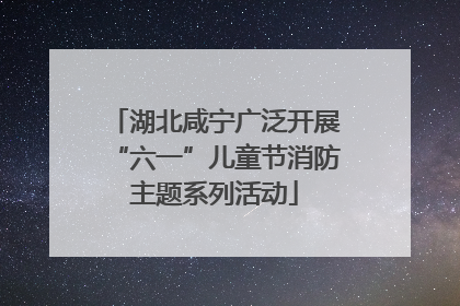 湖北咸宁广泛开展“六一”儿童节消防主题系列活动