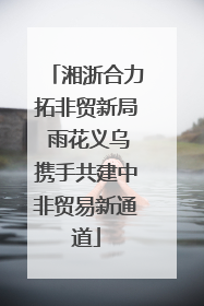 湘浙合力拓非贸新局 雨花义乌携手共建中非贸易新通道