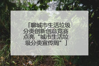 聊城市生活垃圾分类创新创意竞赛点亮“城市生活垃圾分类宣传周”