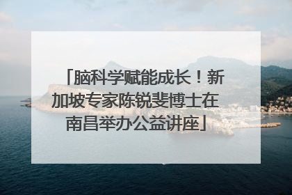 脑科学赋能成长！新加坡专家陈锐斐博士在南昌举办公益讲座