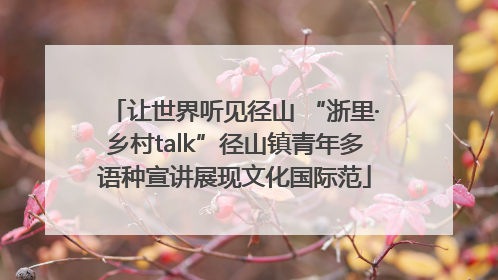 让世界听见径山 “浙里·乡村talk”径山镇青年多语种宣讲展现文化国际范