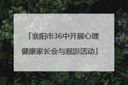 襄阳市36中开展心理健康家长会与观影活动