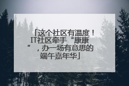 这个社区有温度！IT社区牵手“康康”，办一场有意思的端午嘉年华