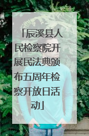 辰溪县人民检察院开展民法典颁布五周年检察开放日活动