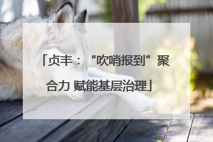 贞丰：“吹哨报到”聚合力 赋能基层治理