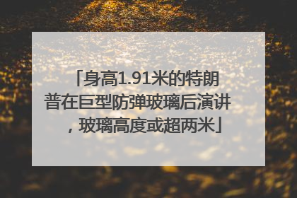 身高1.91米的特朗普在巨型防弹玻璃后演讲，玻璃高度或超两米