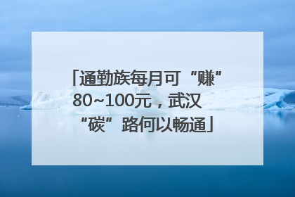 通勤族每月可“赚”80~100元，武汉“碳”路何以畅通
