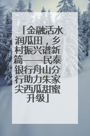金融活水润瓜田，乡村振兴谱新篇——民泰银行舟山分行助力朱家尖西瓜甜蜜升级