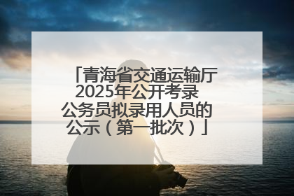 青海省交通运输厅2025年公开考录公务员拟录用人员的公示（第一批次）
