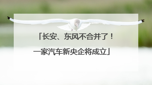 长安、东风不合并了！一家汽车新央企将成立