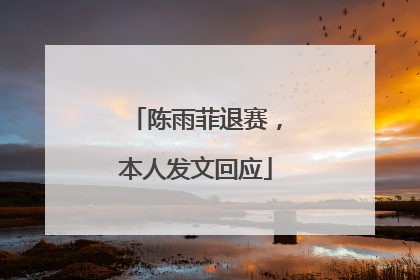 陈雨菲退赛，本人发文回应