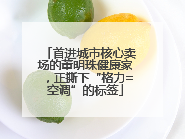 首进城市核心卖场的董明珠健康家，正撕下“格力=空调”的标签