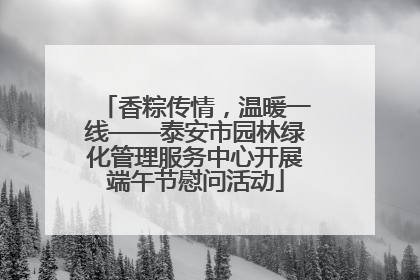 香粽传情，温暖一线——泰安市园林绿化管理服务中心开展端午节慰问活动