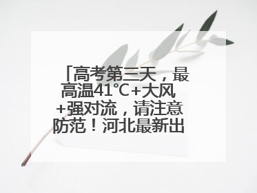 高考第三天，最高温41℃+大风+强对流，请注意防范！河北最新出行信息→